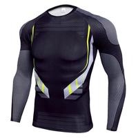 Koszulka uciskowa z długim rękawem mężczyźni szybkie suche siłownia T Shirt Fitness Sport koszula mężczyzna Rashgard siłownia trening rajstopy dla mężczyzn 2
